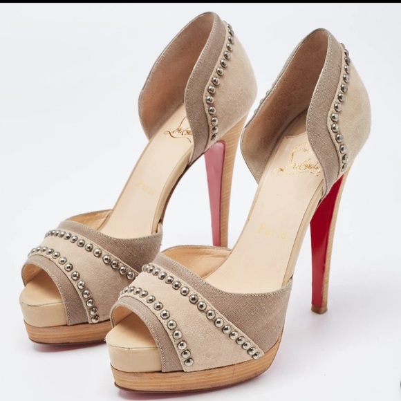 Christian Louboutin Henry D’orsay Studded Accents Canvas...